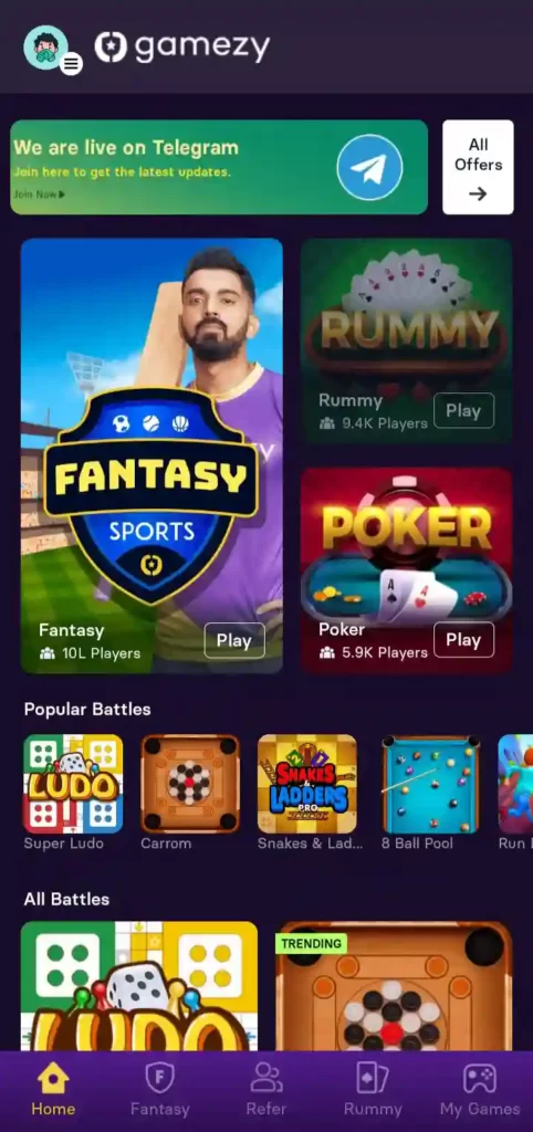 Gamezy App से पैसे कैसे कमाए
